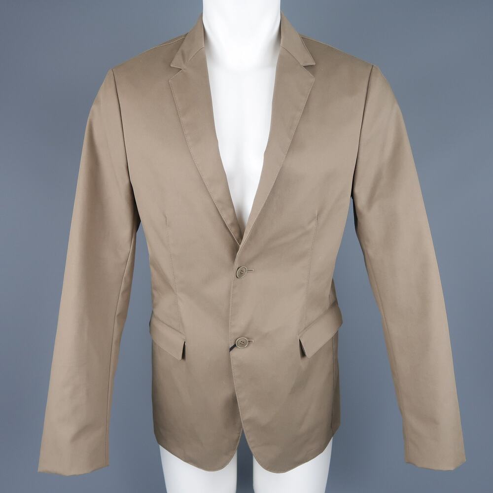 CALVIN KLEIN COLLECTION 38 Taupe Cotton Blend Notch Lapel Sport Coat Jacket